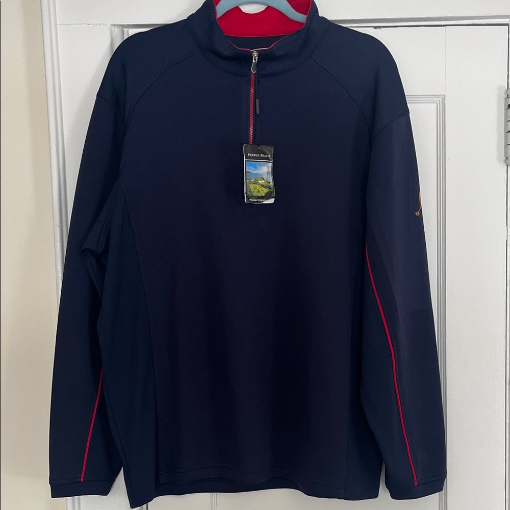 Pebble Beach Navy Blue Quarter-Zip Sweatshirt